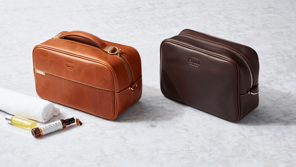 Travelers Say Quince's Roomy Leather Toiletry Bag Is 'Almost Identical to the Cuyana' Set—and It's $100+ Cheaper