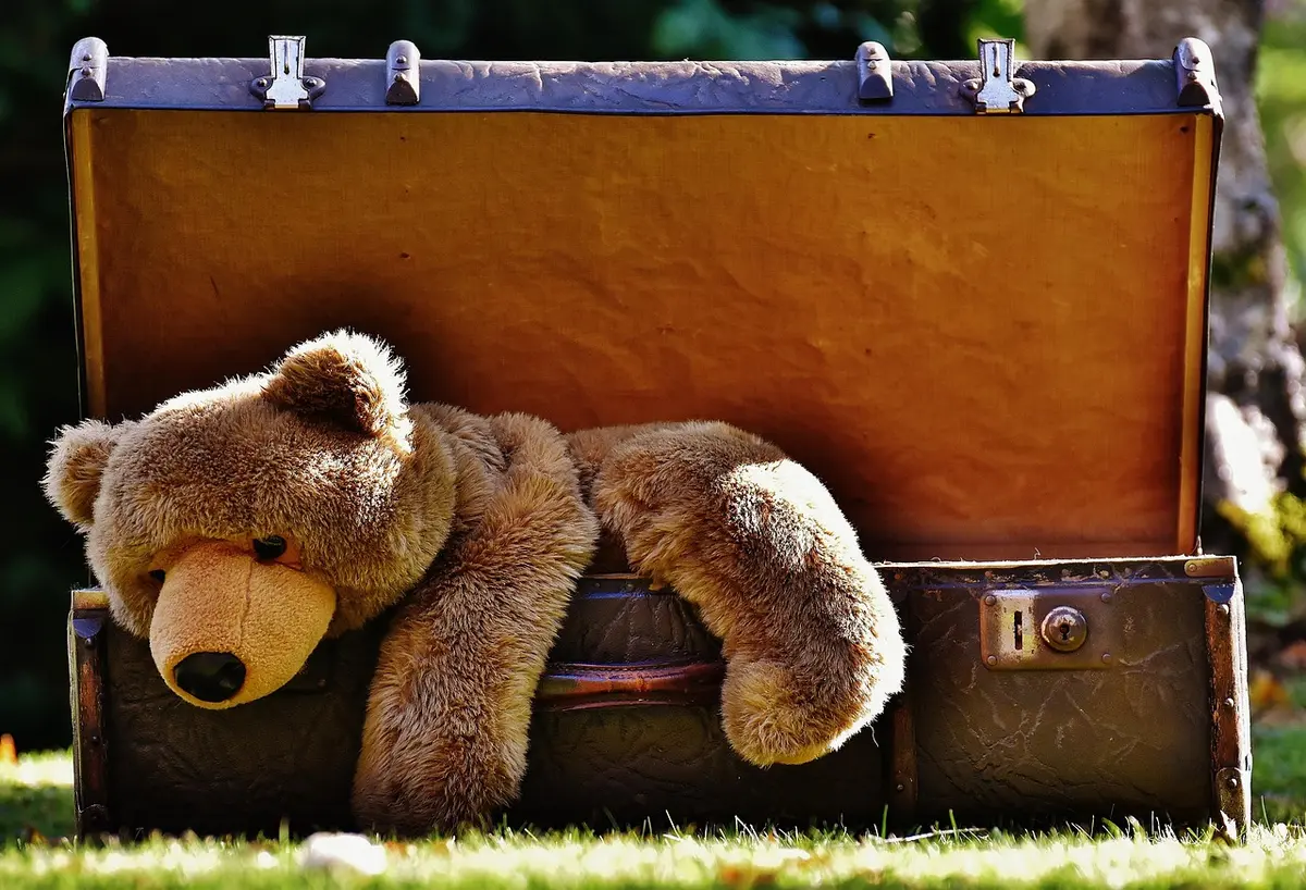 Personne roulant des t‑shirts et plaçant des cubes de rangement dans une valise
