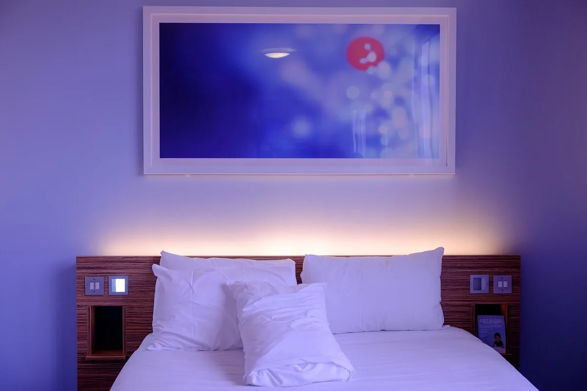 Suite d'hôtel de luxe aménagée pour l'intimité et la sérénité